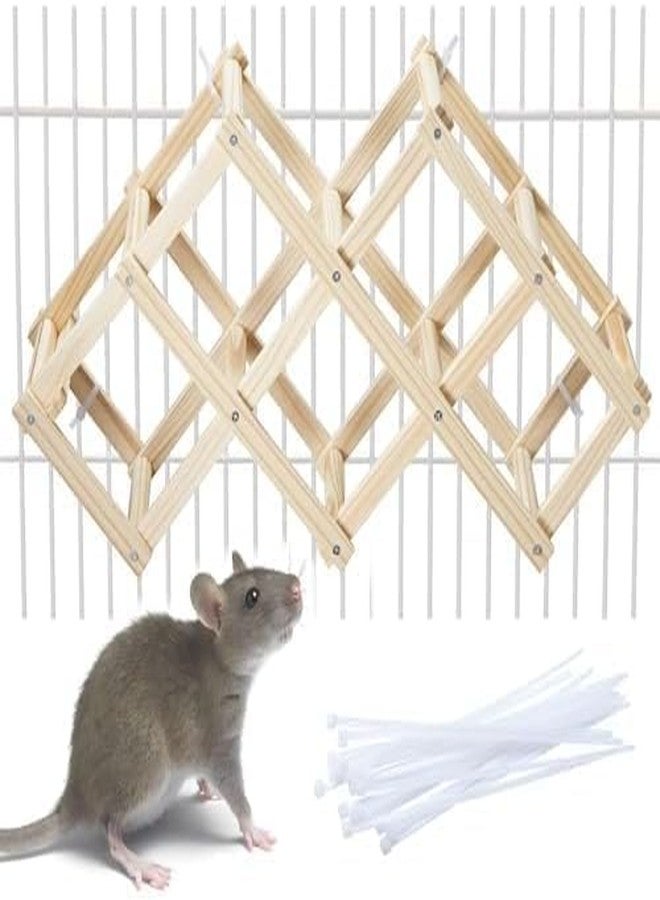 Jevnd Wooden Rat Climbing Toys, Natural Pet Rat Cage Accessories Climbing Ladder, Fancy Rats Enrichment Toy Activities, Hanging Rodent Toys for Pet Rats in Cage Playing Chewing (M, 1pc) - Image 1